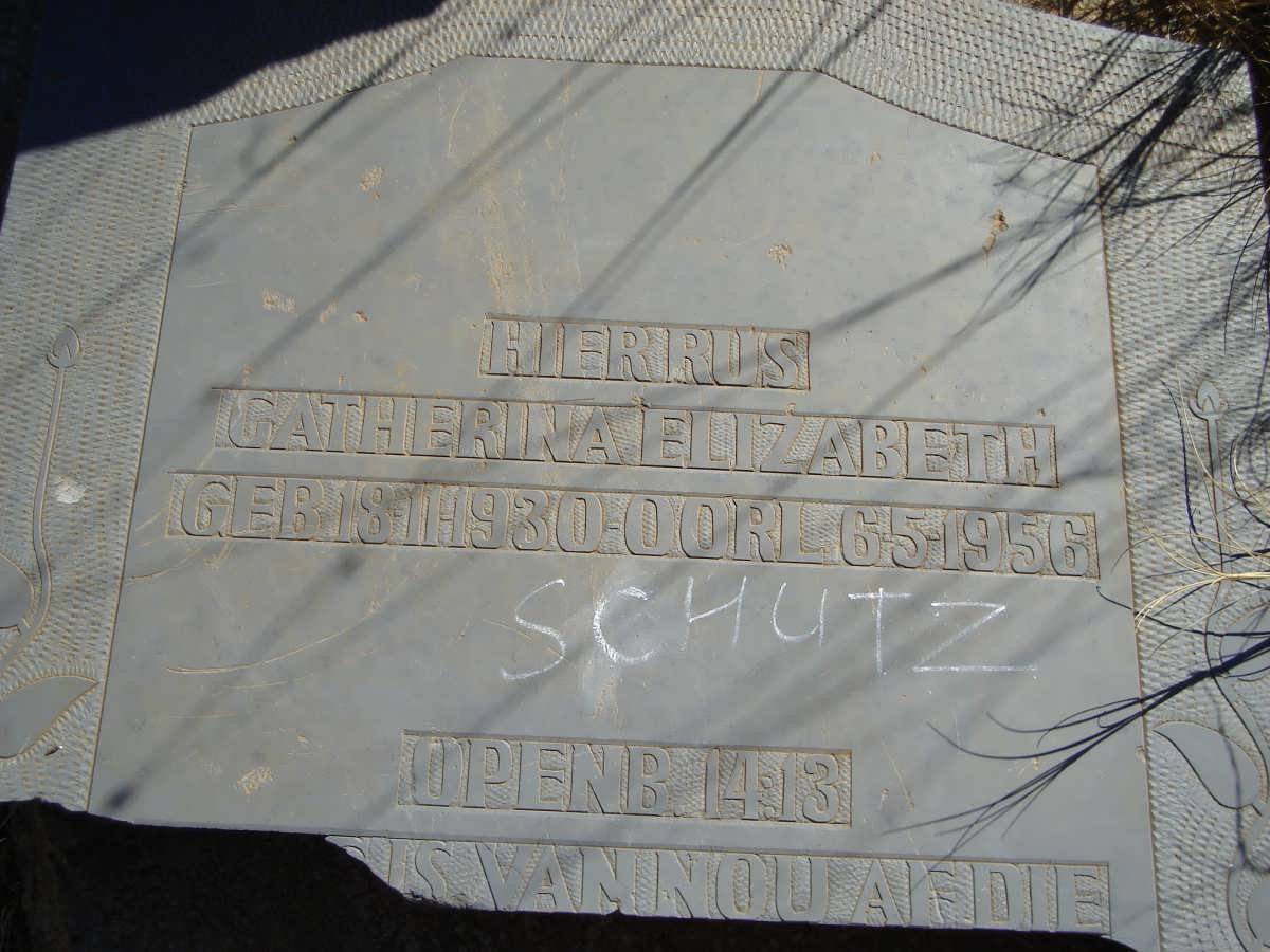 SCHUTZ Catherina Elizabeth 1930-1956