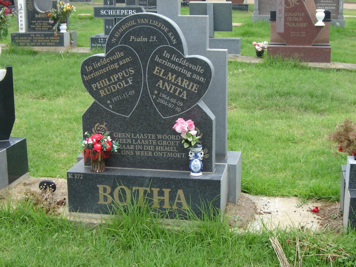 BOTHA Philippus Rudolf 1971- &amp; Elmarie Anita 1964-2004