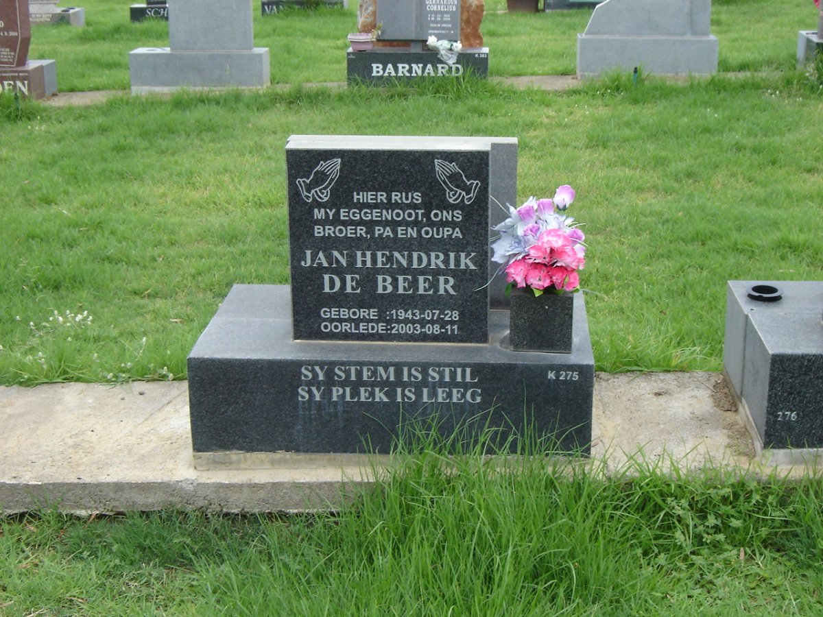 BEER Jan Hendrik, de 1943-2003