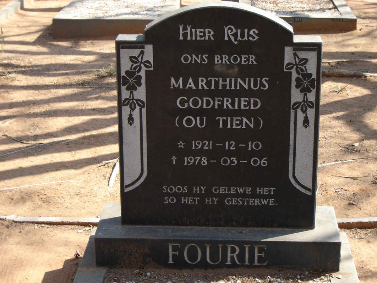 FOURIE Marthinus Godfried 1921-1978