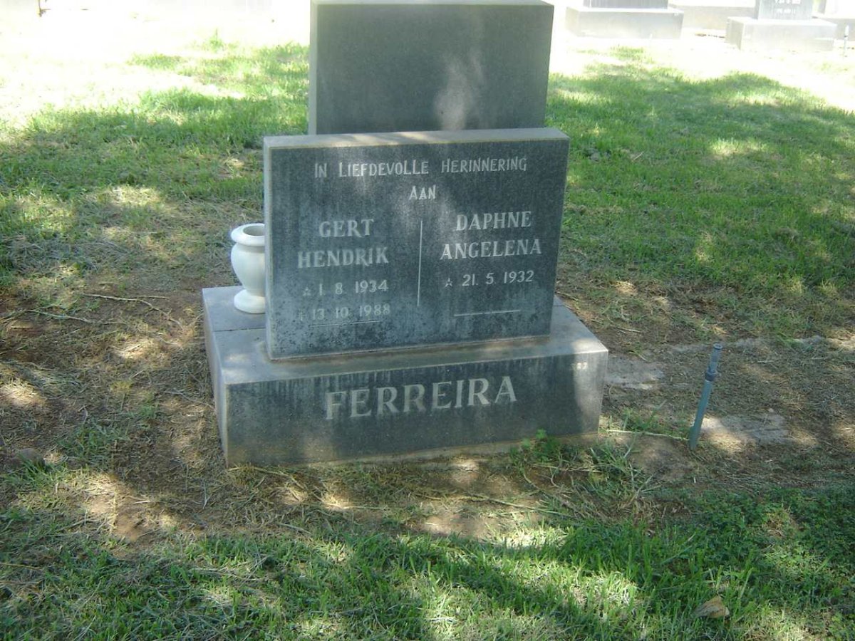 FERREIRA Gert Hendrik 1934-1988 &amp; Daphne Angelena 1932-