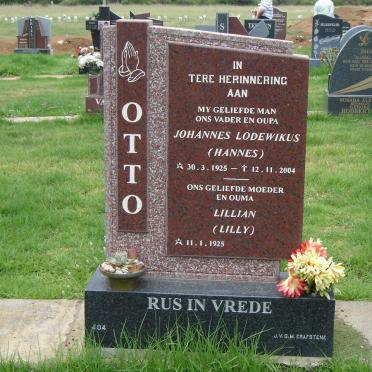 OTTO Johannes Lodewikus 1925-2004 &amp; Lillian 1925-