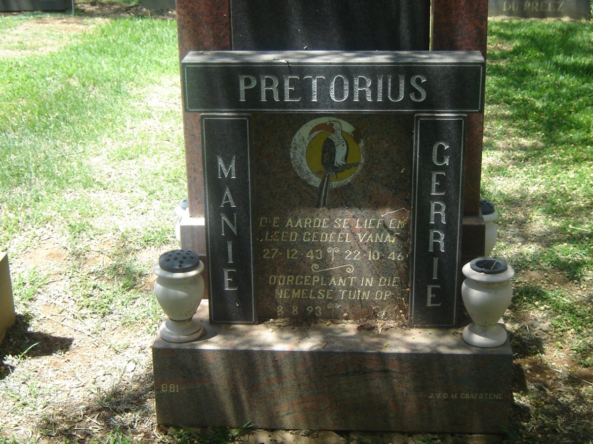 PRETORIUS Manie 1943-1946 :: PRETORIUS Gerrie -1993