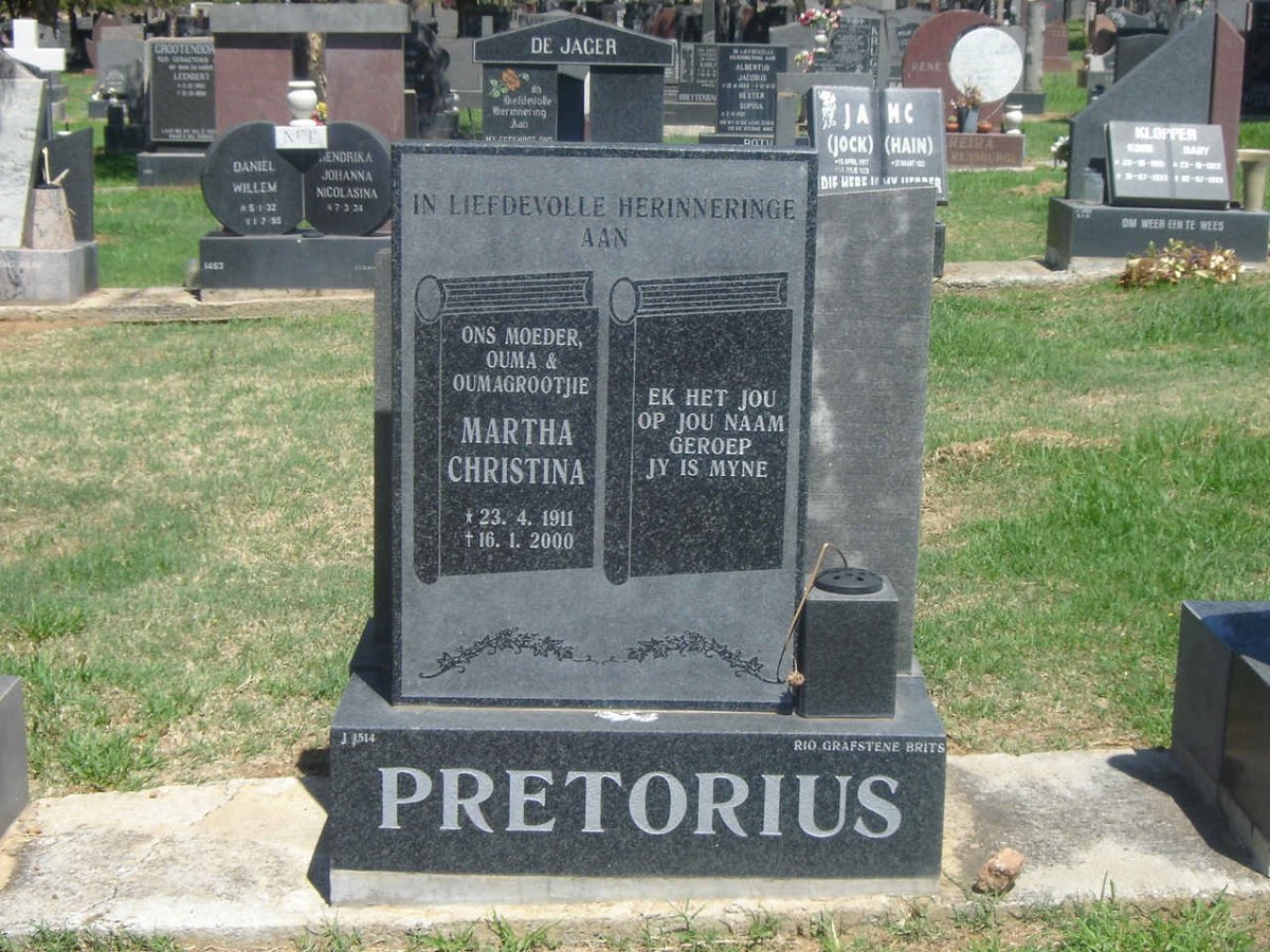 PRETORIUS Martha Christina 1911-2000