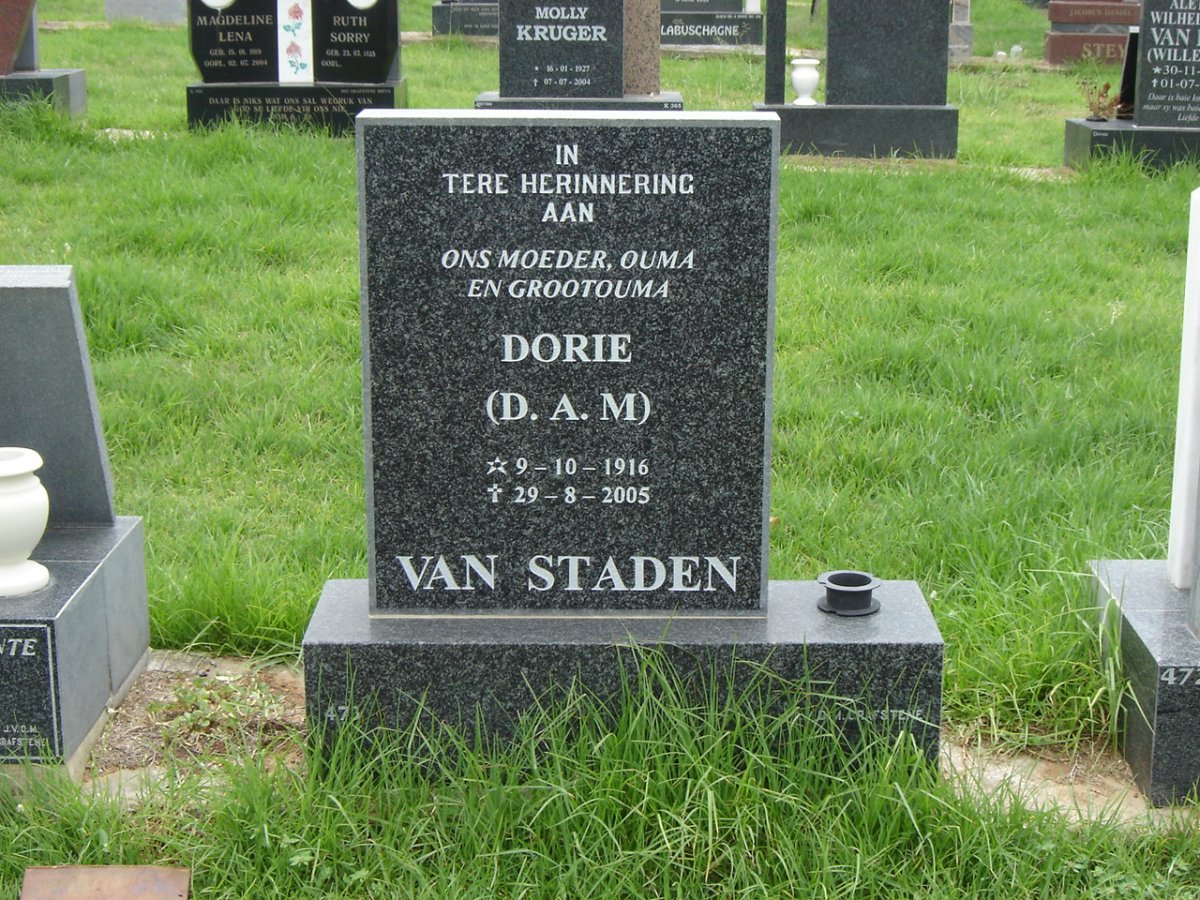 STADEN D.A.M., van 1916-2005