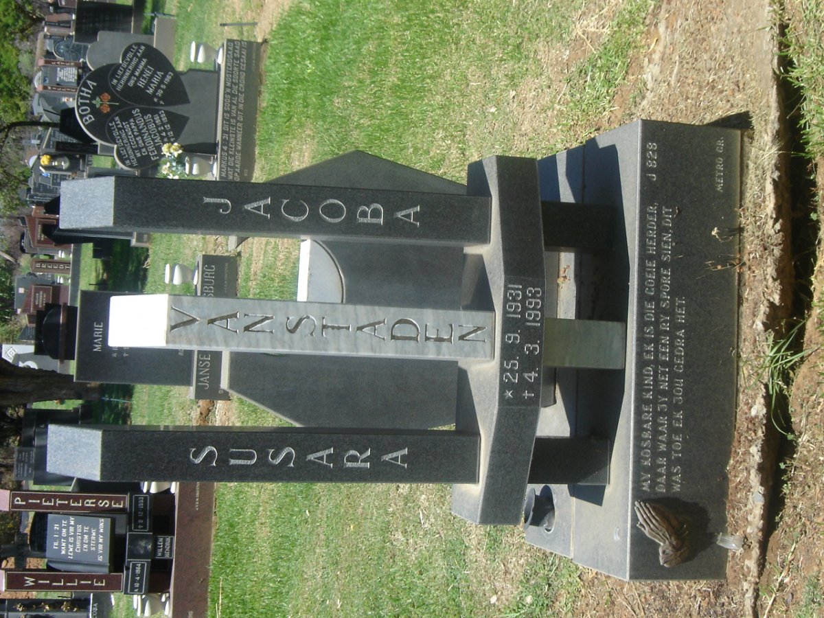 STADEN Susara Jacoba, van 1931-1993