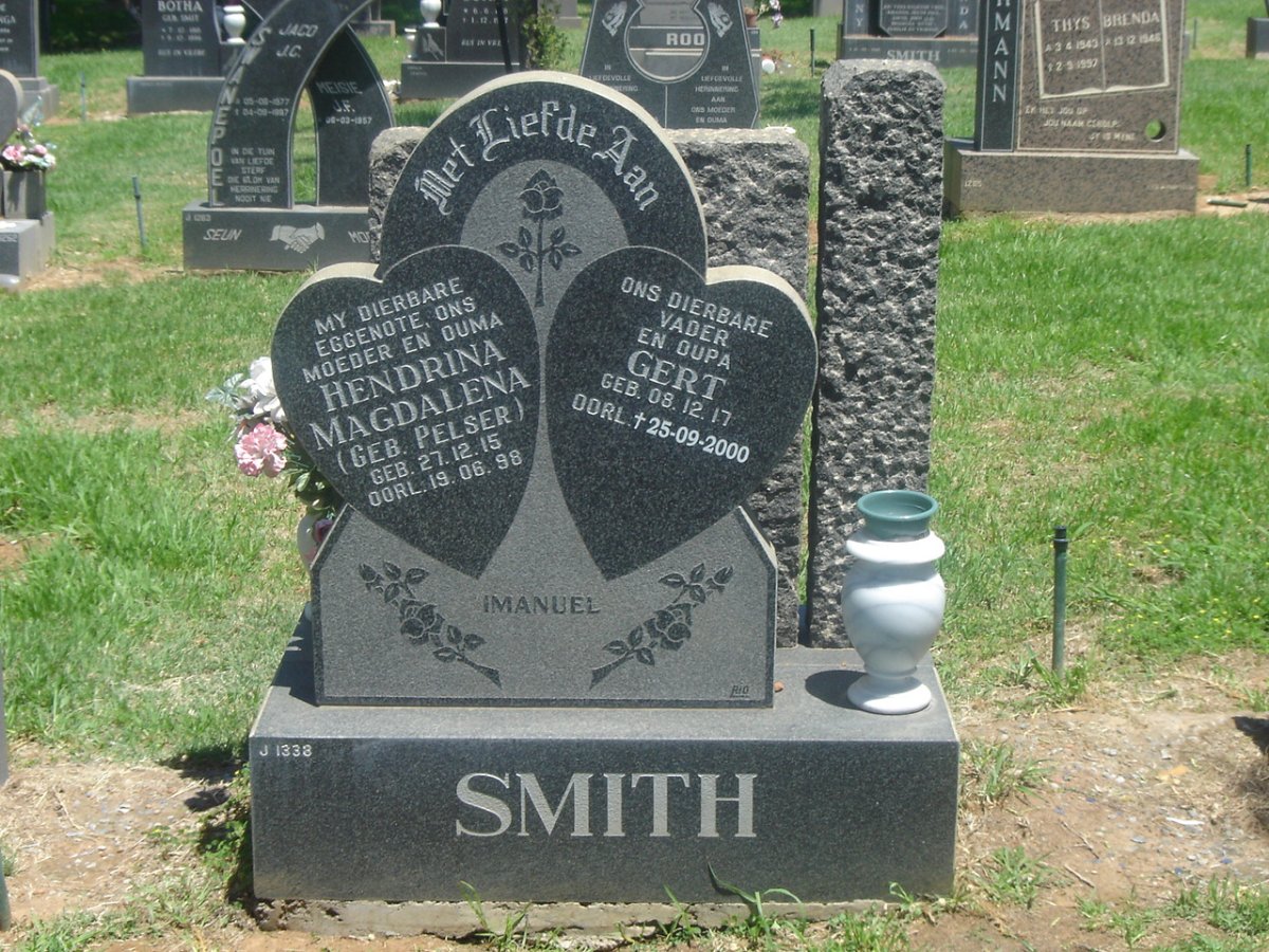 SMITH Gert 1917-2000 &amp; Hendrina Magdalena PELSER 1915-1998