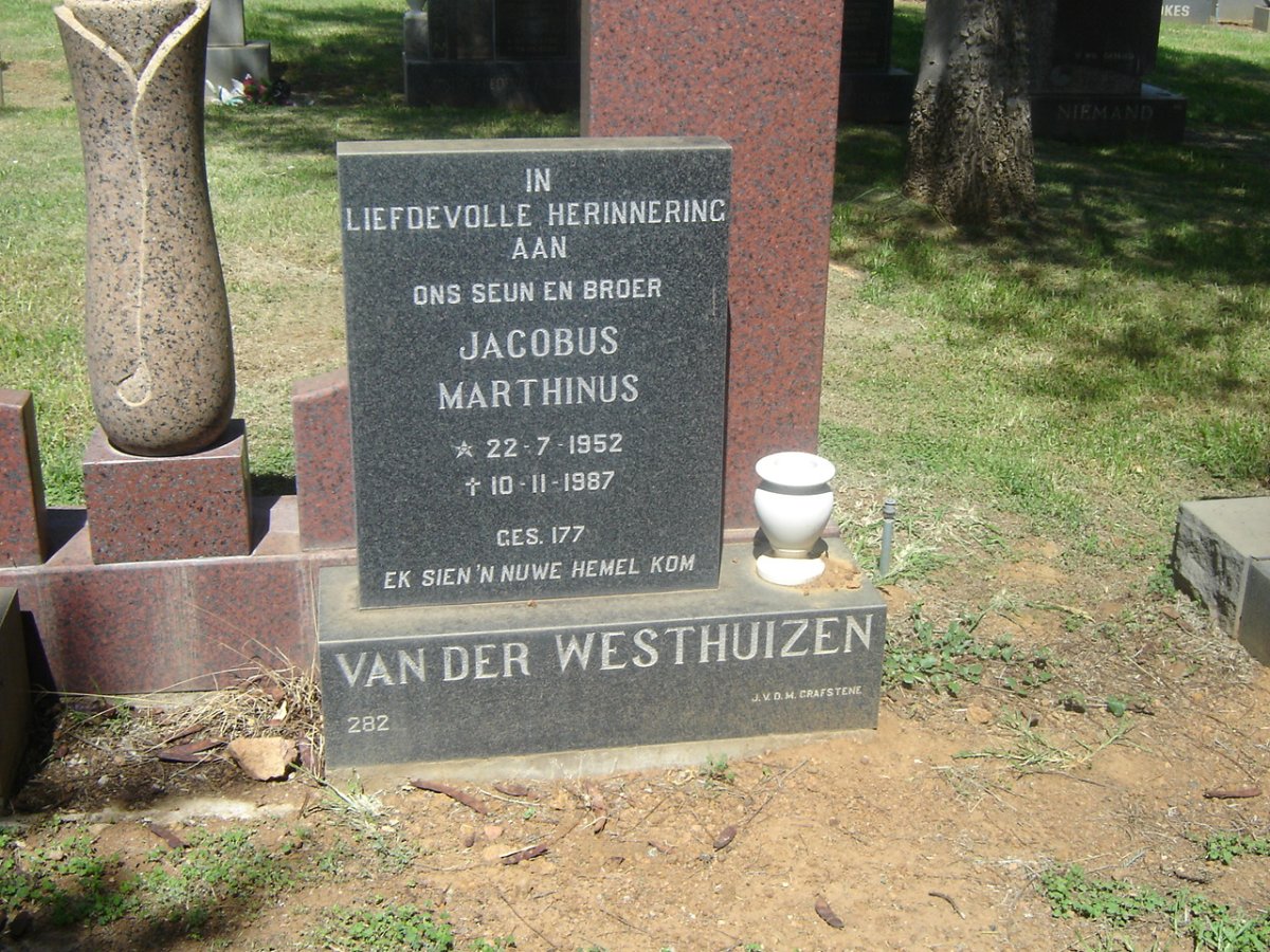 WESTHUIZEN Jacobus Marthinus, van der 1952-1987
