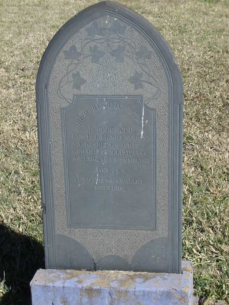 BRITO Luwisa Sussanna Jacoba, de nee FOURIE 1900-1922