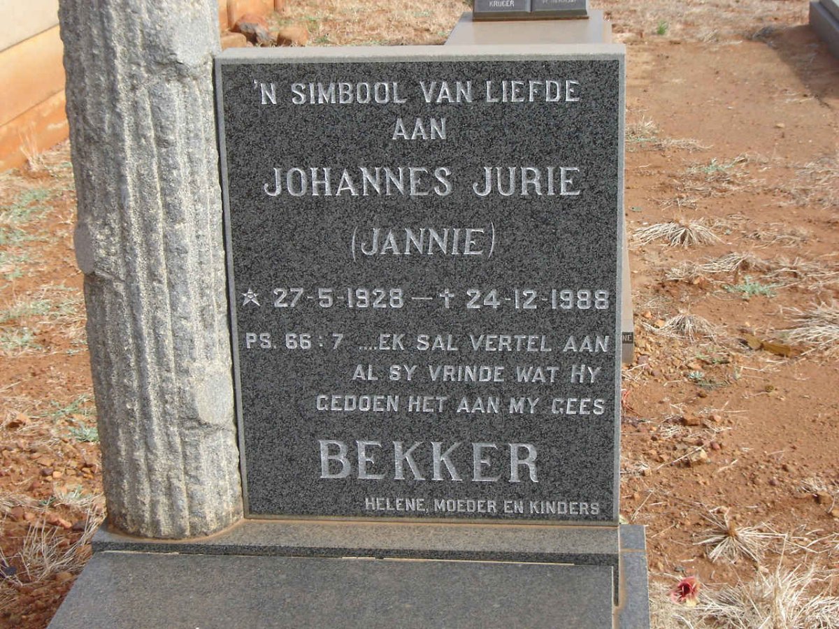 BEKKER Johannes Jurie 1928-1988