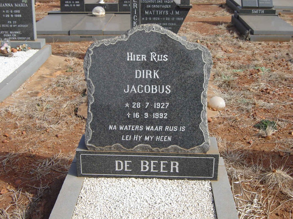 BEER Dirk Jacobus, de 1927-1992