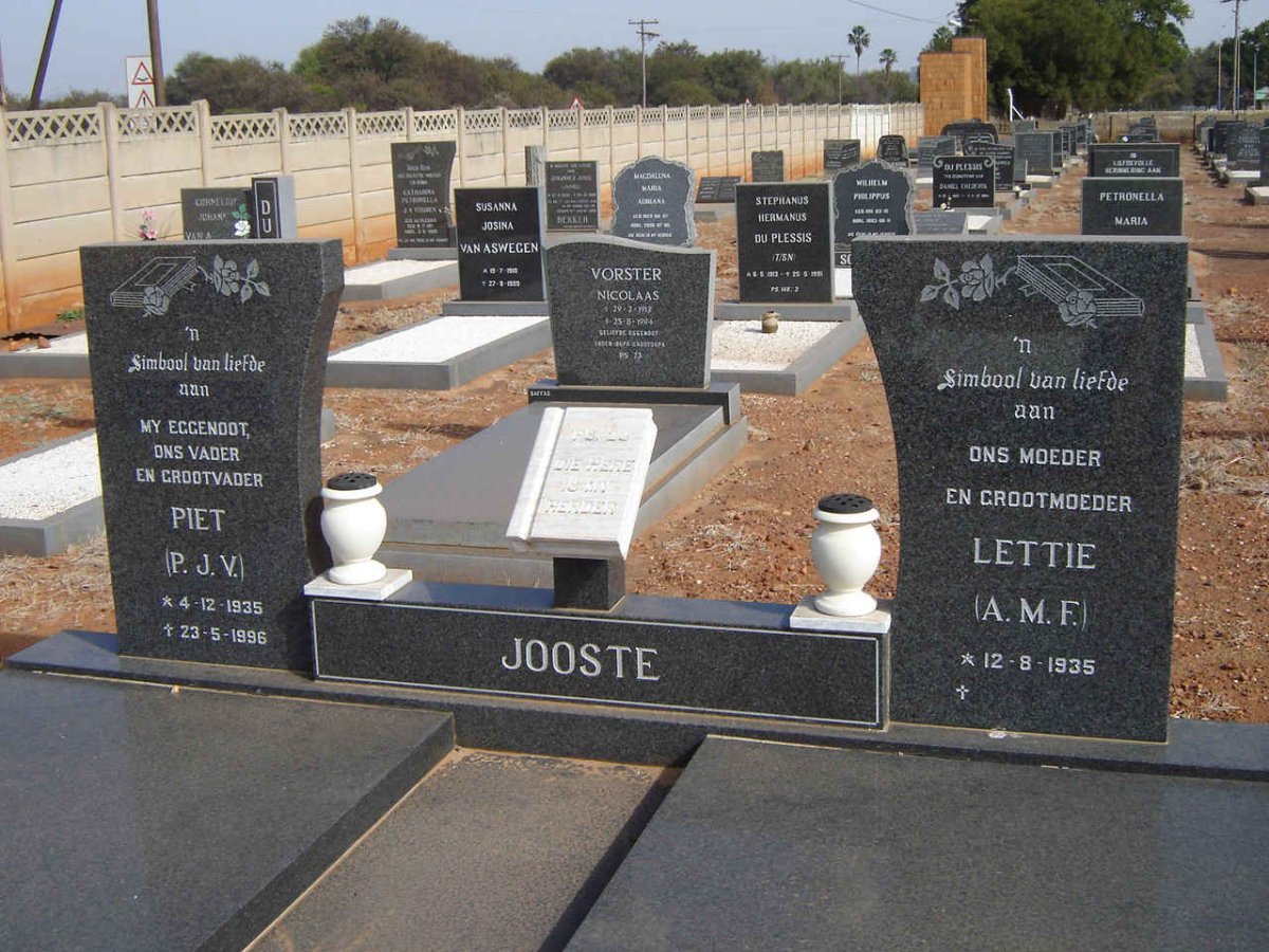 JOOSTE P.J.V 1935-1996 &amp; A.M.F 1935-