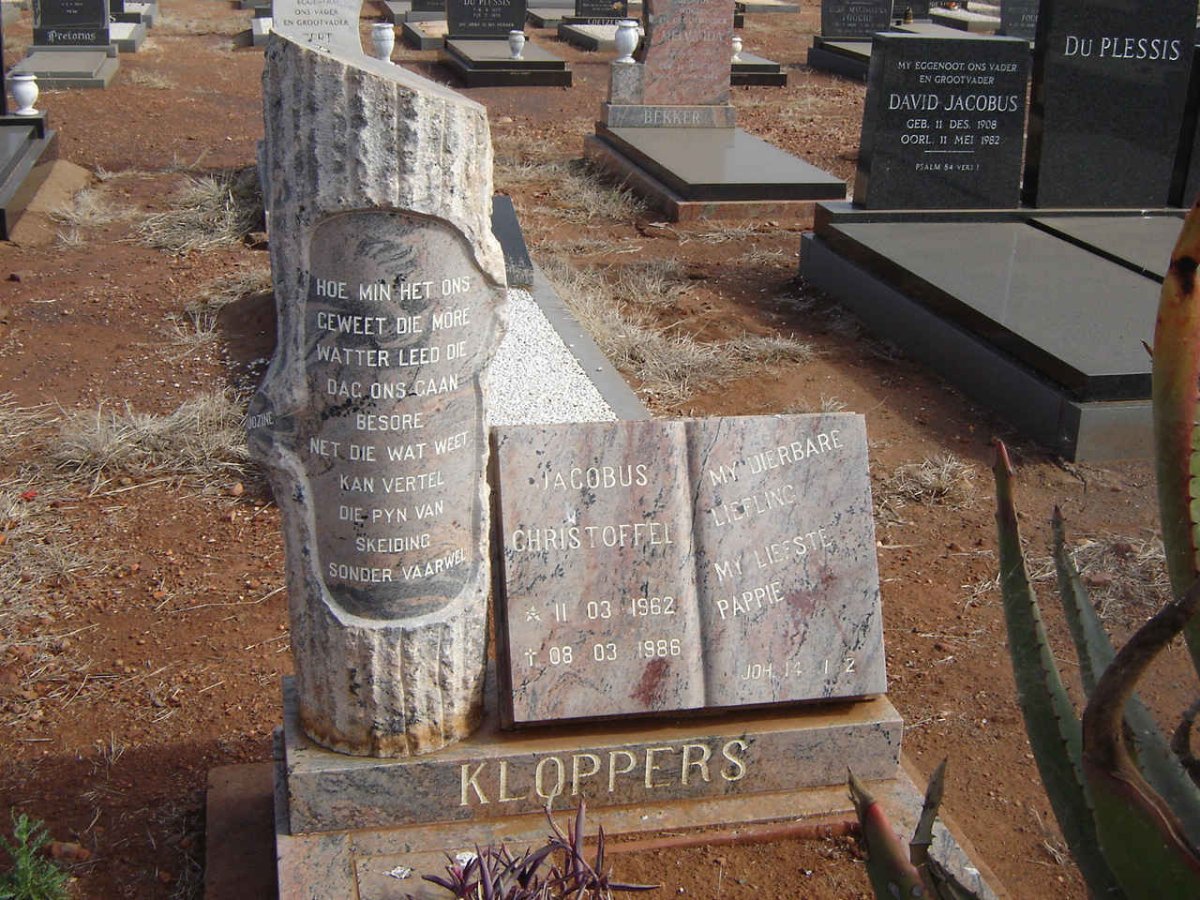 KLOPPERS Jacobus Christoffel 1962-1986