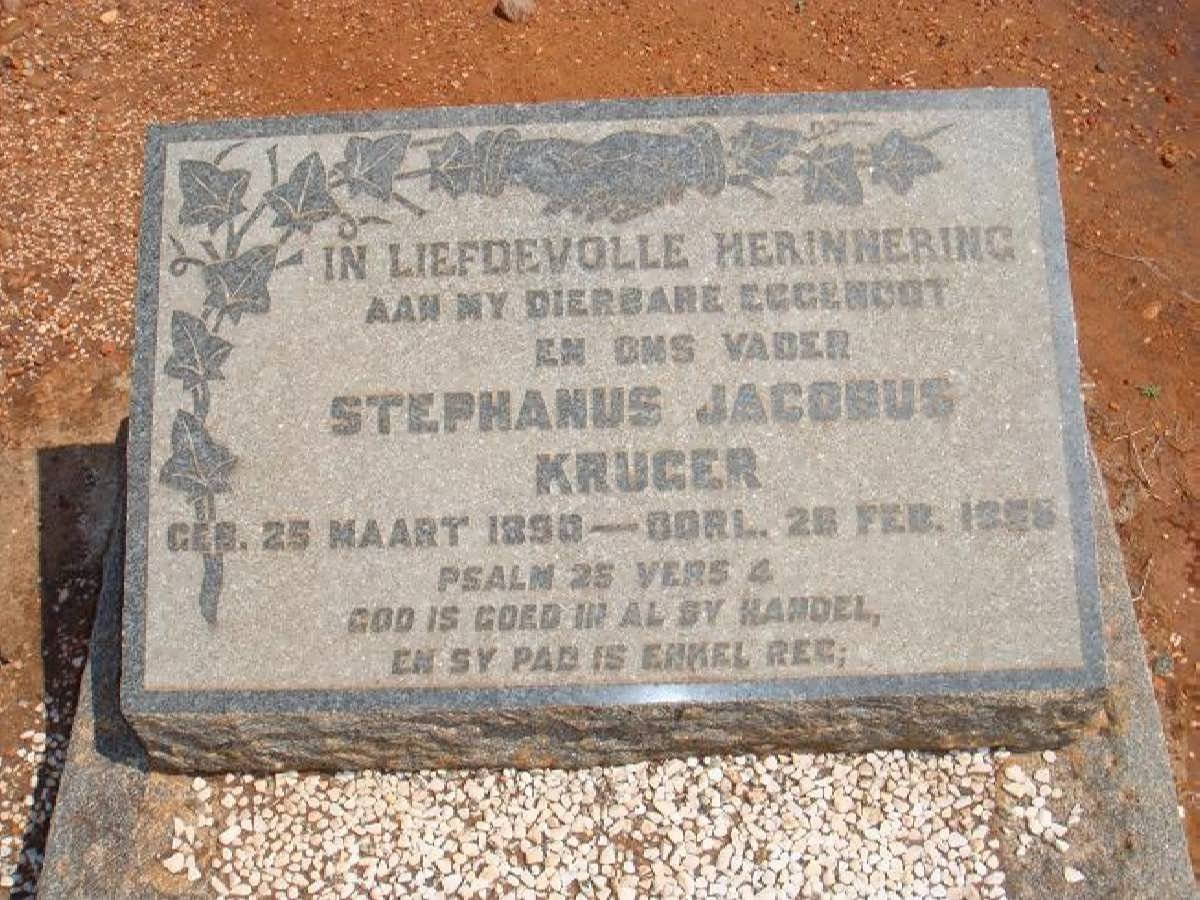 KRUGER Stephanus Jacobus 1890-1956