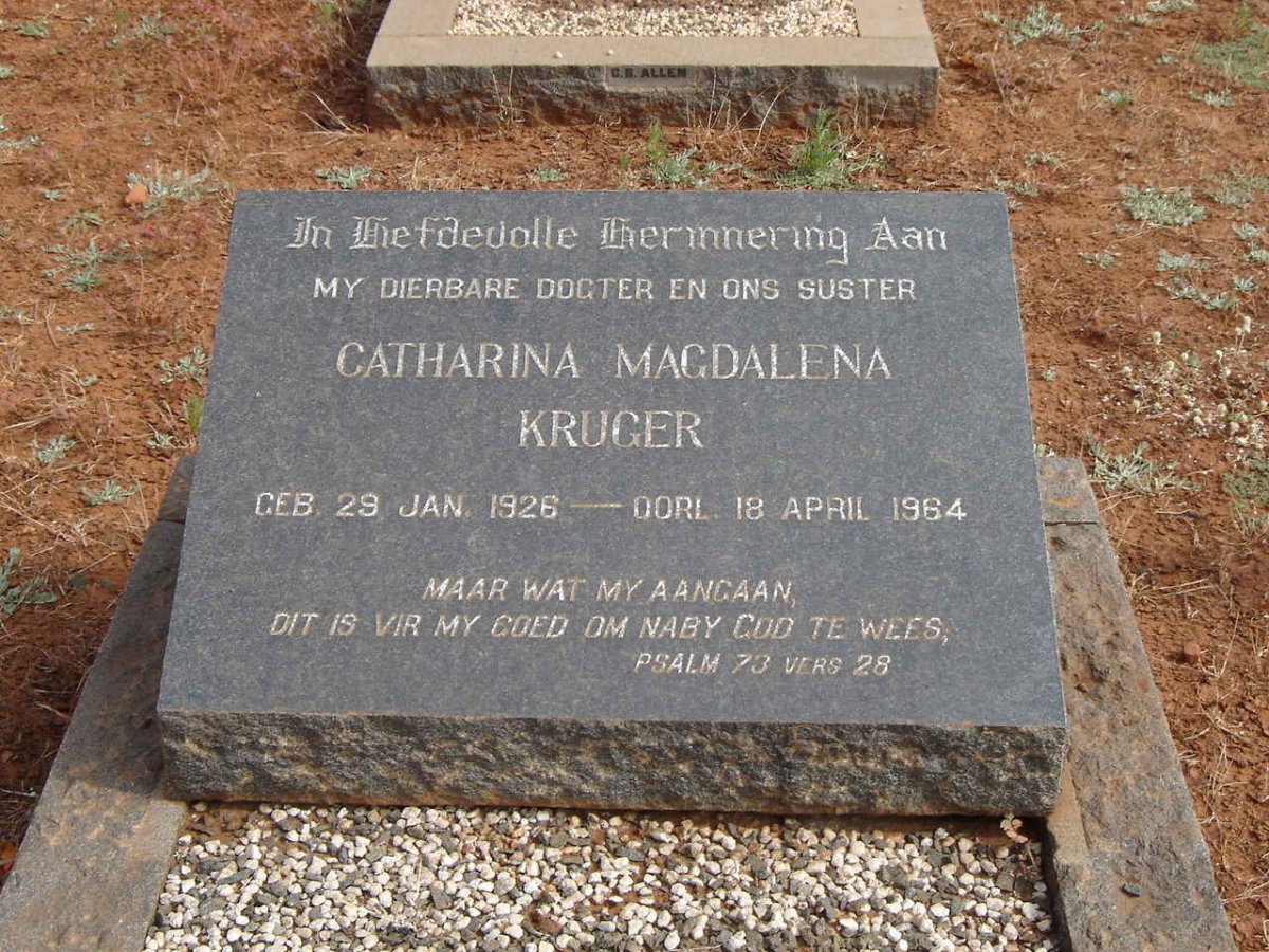 KRUGER Catharina Magdalena 1926-1964