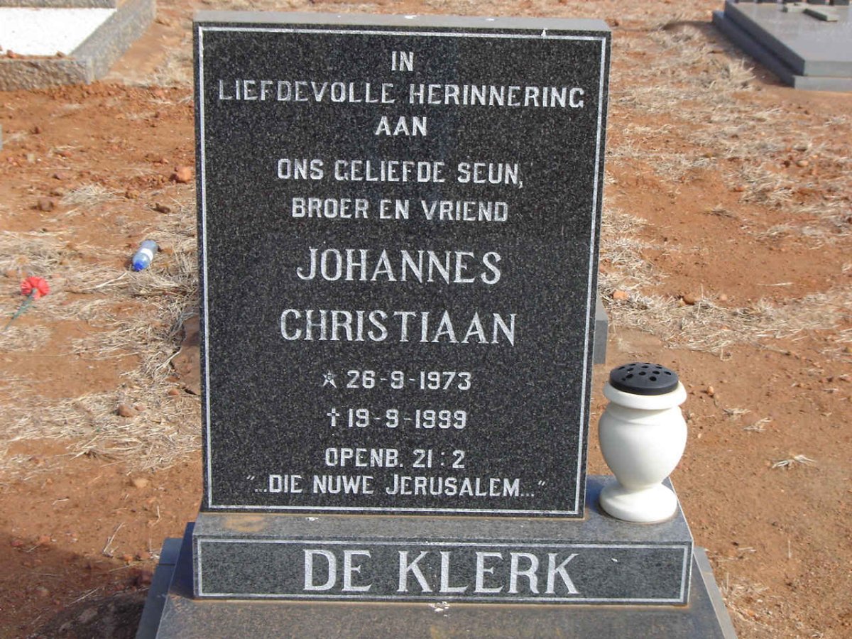 KLERK Johannes Christiaan, de 1973-1999