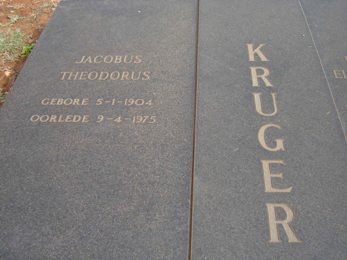 KRUGER Jacobus Theodorus 1904-1975
