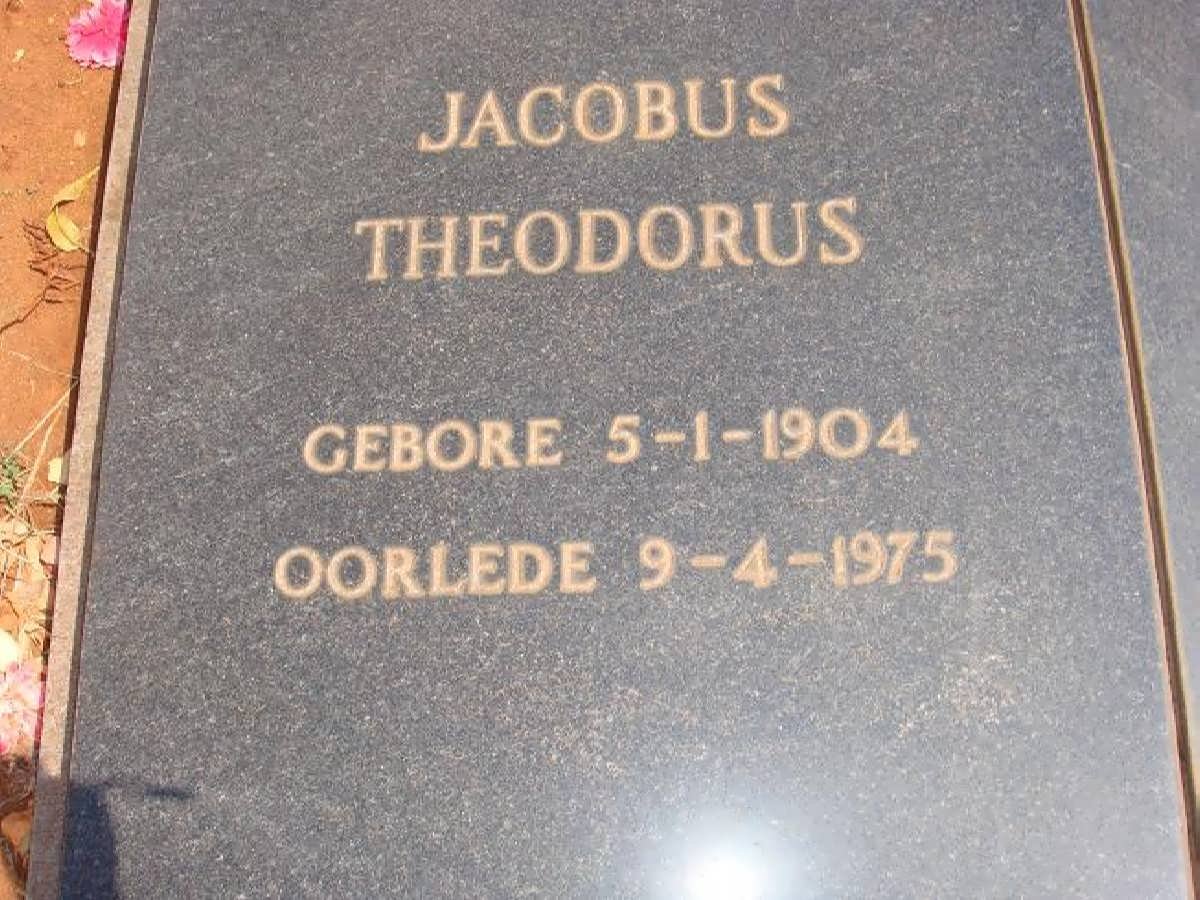 KRUGER Jacobus Theodorus 1904-1975