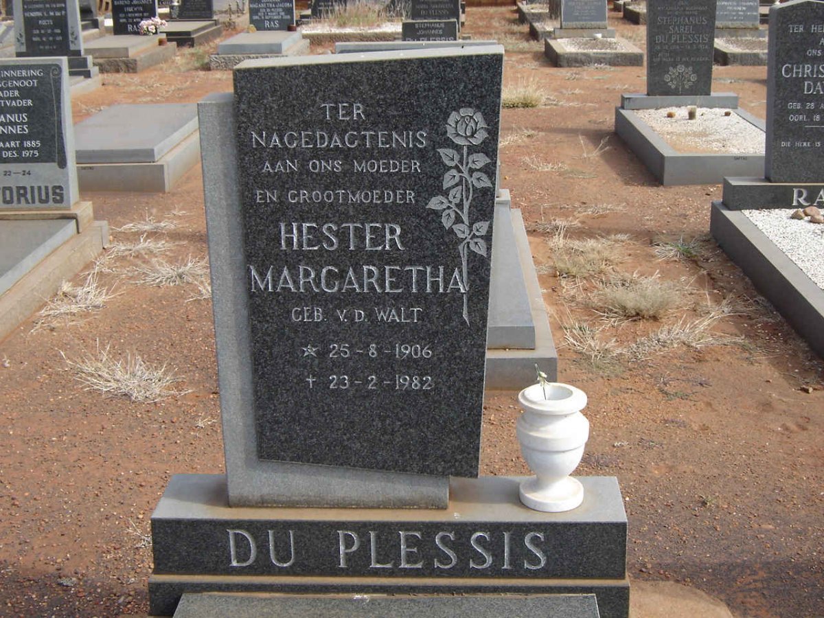 PLESSIS Hester Margaretha, du nee VAN DER MERWE1906-1982