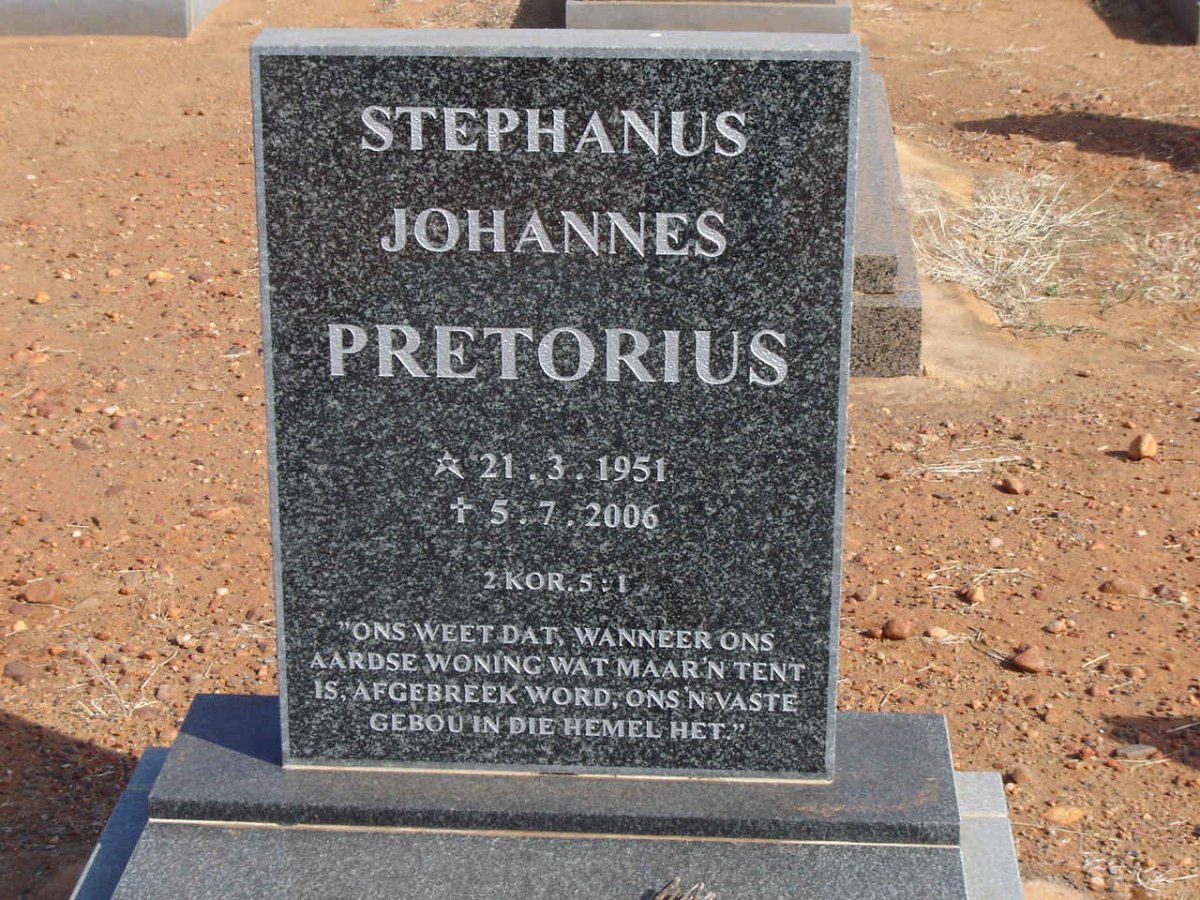 PRETORIUS Stephanus Johannes 1951-2006