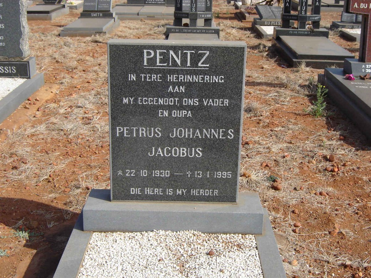 PENTZ Petrus Johannes Jacobus 1930-1995