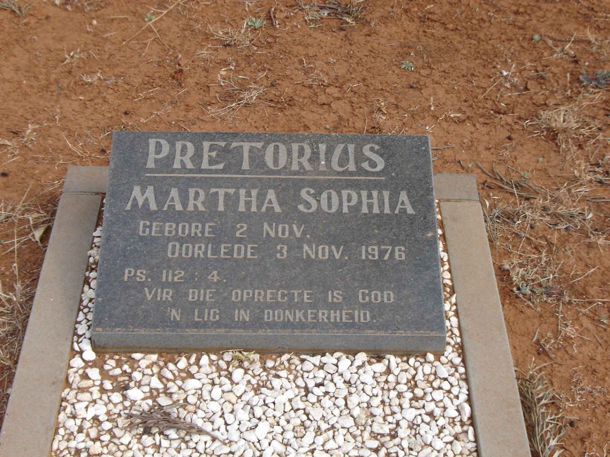 PRETORIUS Martha Sophia 1976-1976