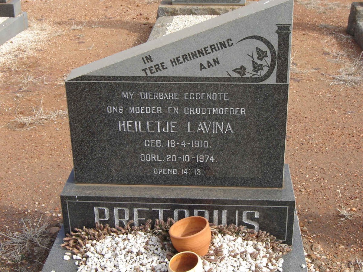 PRETORIUS Heiletje Lavina 1910-1974
