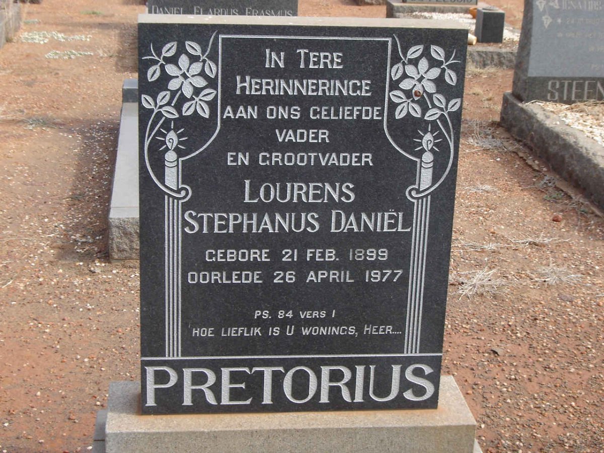 PRETORIUS Lourens Stephanus Daniël 1899-1977