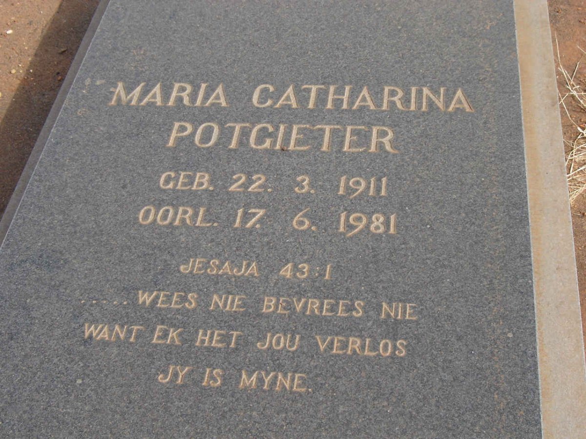 POTGIETER Maria Catharina 1911-1981