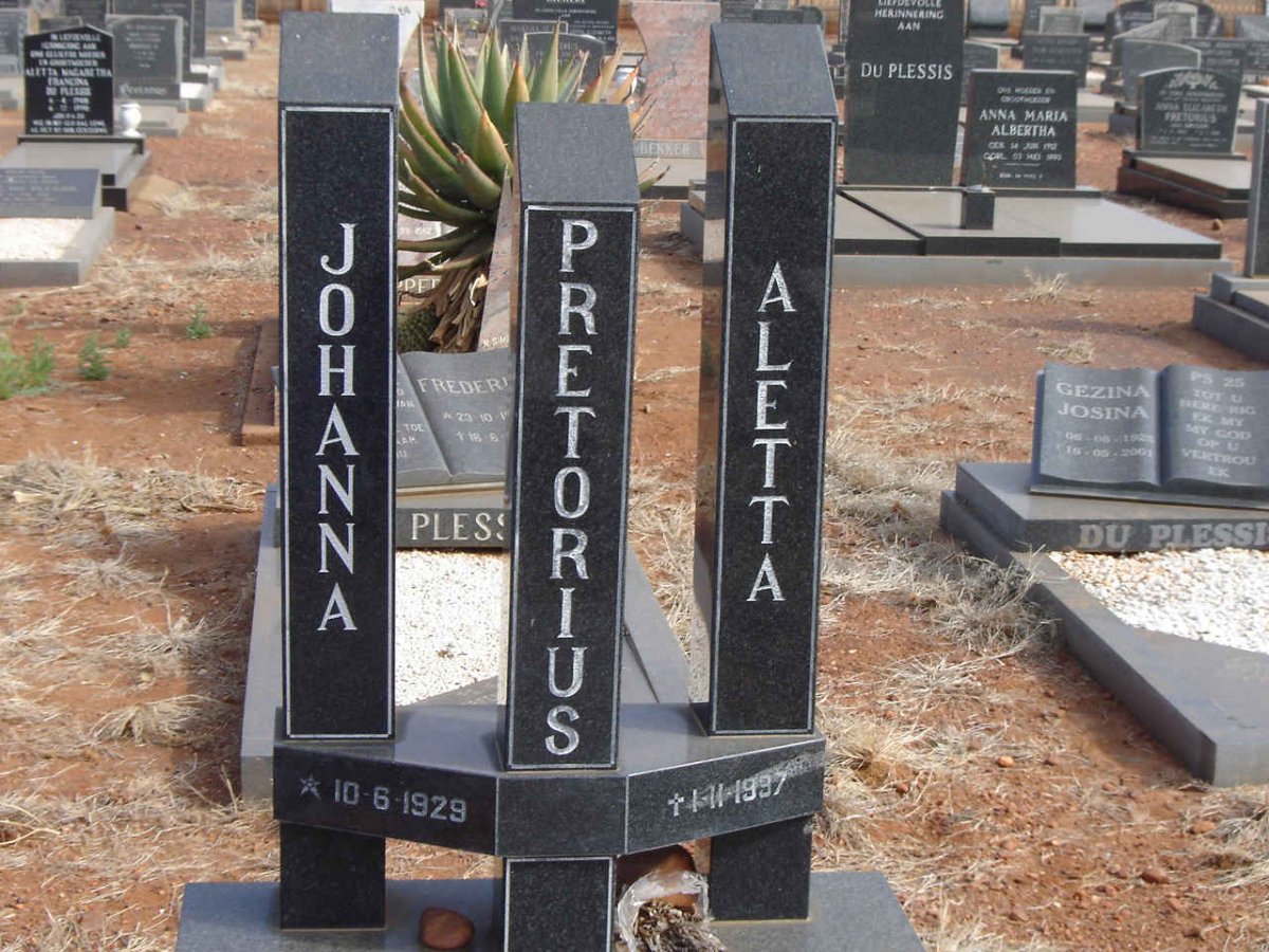 PRETORIUS Johanna Aletta 1929-1997
