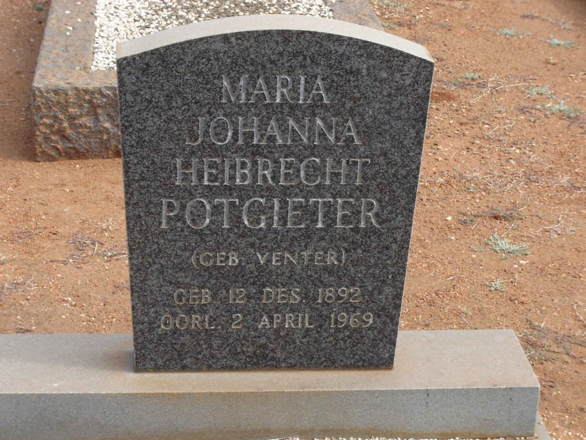 POTGIETER Maria Johanna Heibrecht nee VENTER 1892-1969