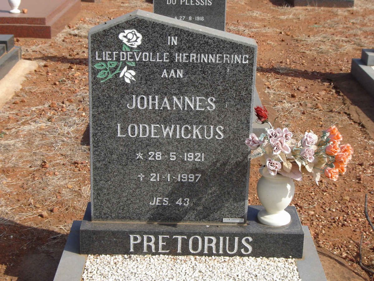 PRETORIUS Johannes Lodewickus 1921-1997