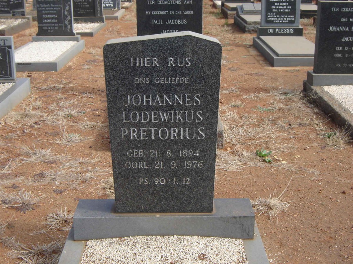 PRETORIUS Johannes Lodewikus 1894-1976