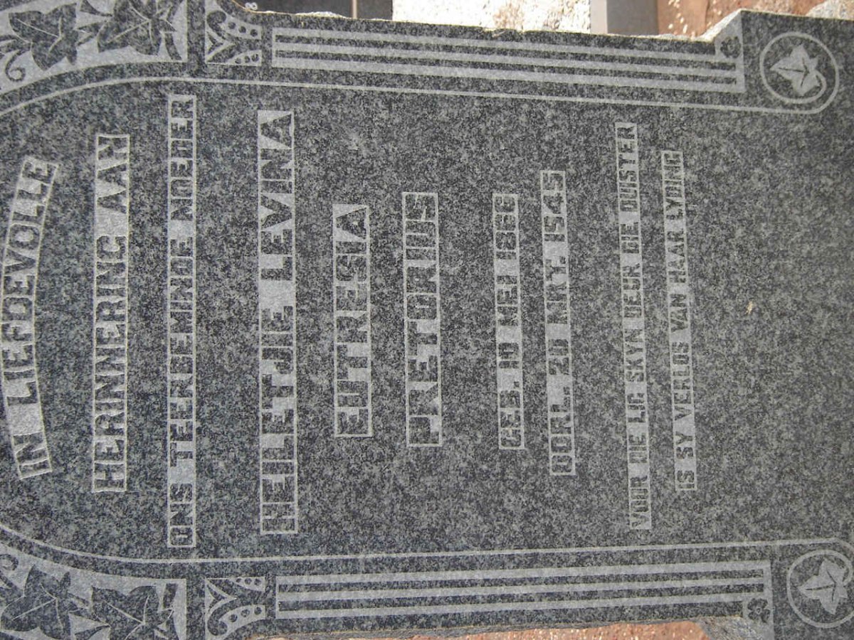 PRETORIUS Heiletje Lavina Eutresia 1866-1945