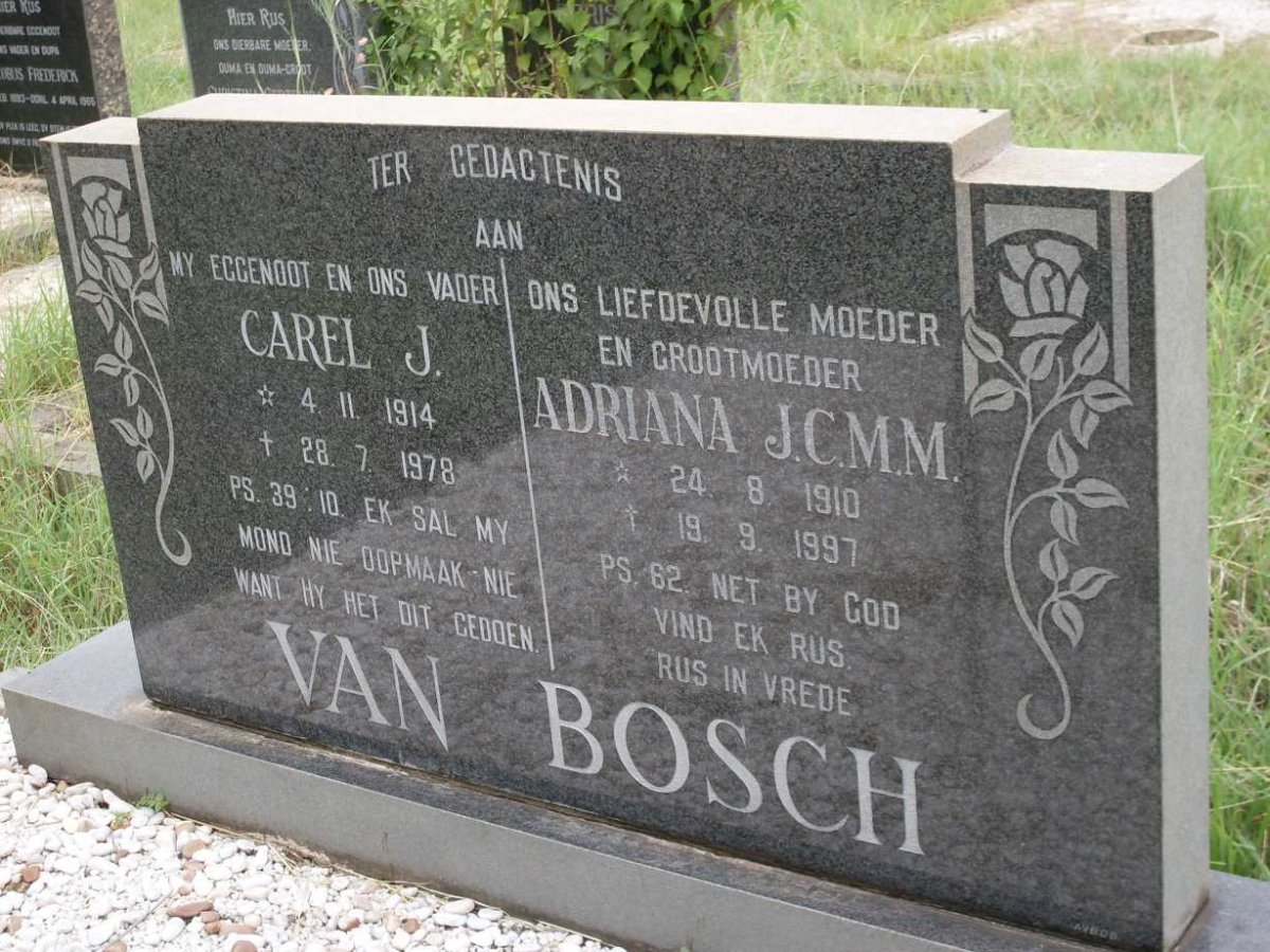 BOSCH Carel J., van 1914-1978 &amp; Adriana J.C.M.M. 1910-1997