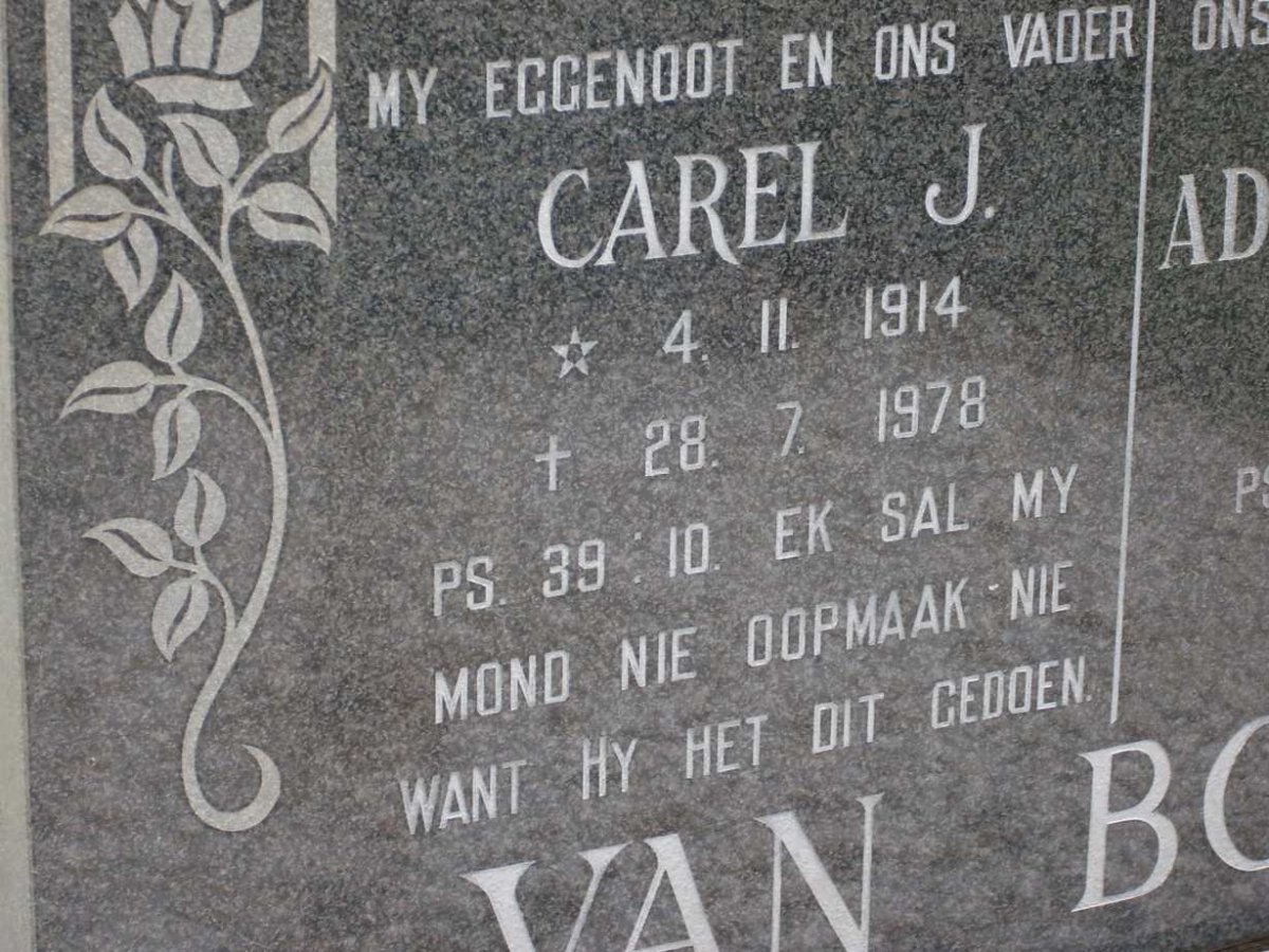 BOSCH Carel J., van 1914-1978