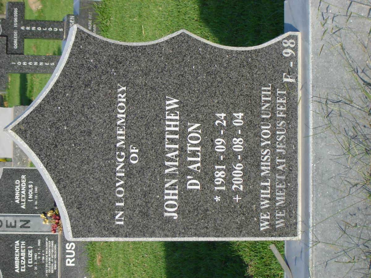 D'ALTON John Matthew 1981-2006