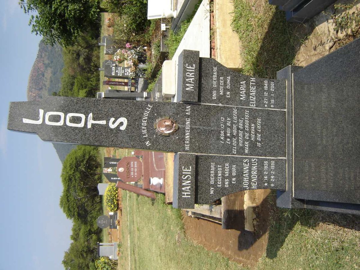 LOOTS Johannes Hendrikus 1936-1990 &amp; Maria Elizabeth 1940-2001
