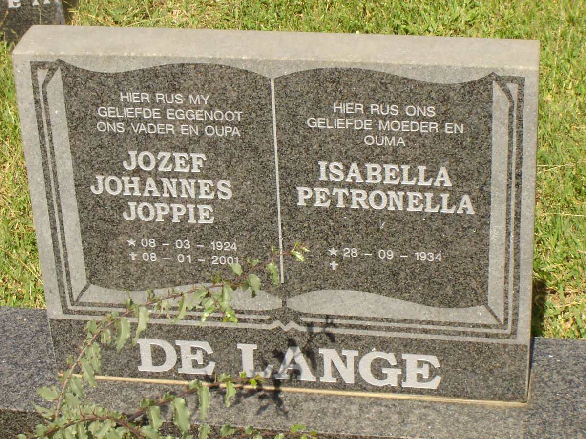 LANGE Jozef Johannes Joppie, de 1924-2001 &amp; Isabella Petronella 1934-