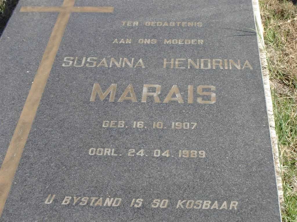 MARAIS Susanna Hendrina 1907-1989