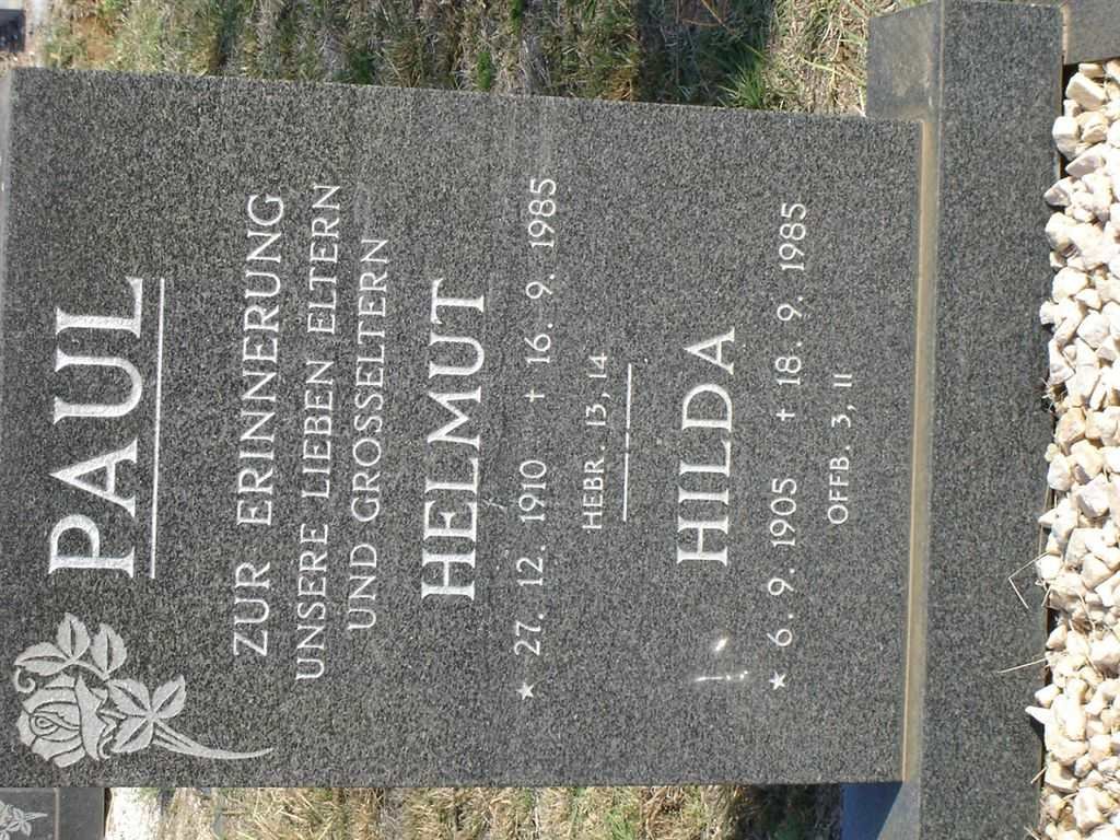 PAUL Helmut 1910-1985 &amp; Hilda 1905-1985