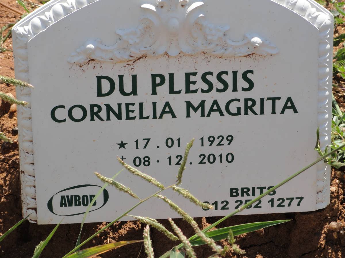 PLESSIS Cornelia Magrita, du 1929-2010