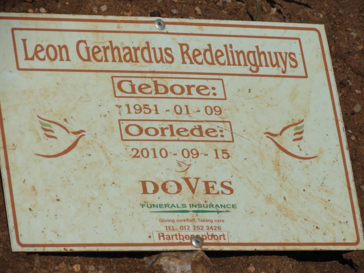 REDELINGHUYS Leon Gerhardus 1951-2010