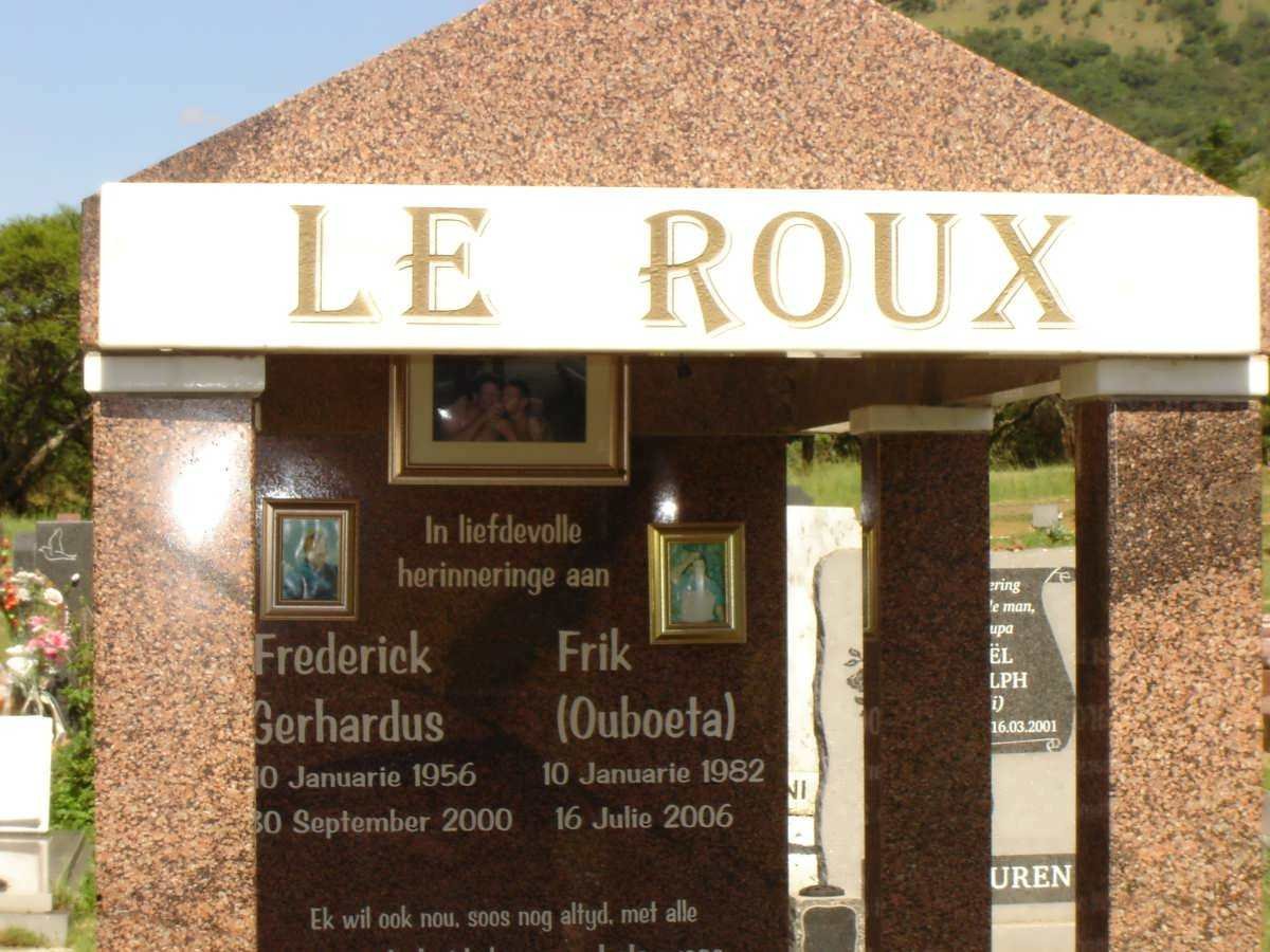 ROUX Frederik Gerhardus, le  1956-2000 :: LE ROUX Frik 1982-2006