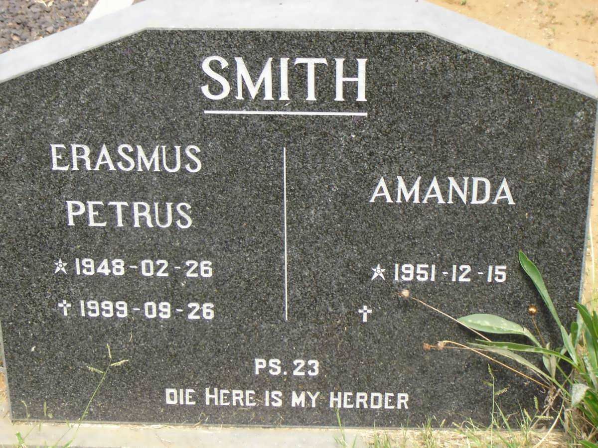 SMITH Erasmus Petrus 1948-1999 &amp; Amanda 1951