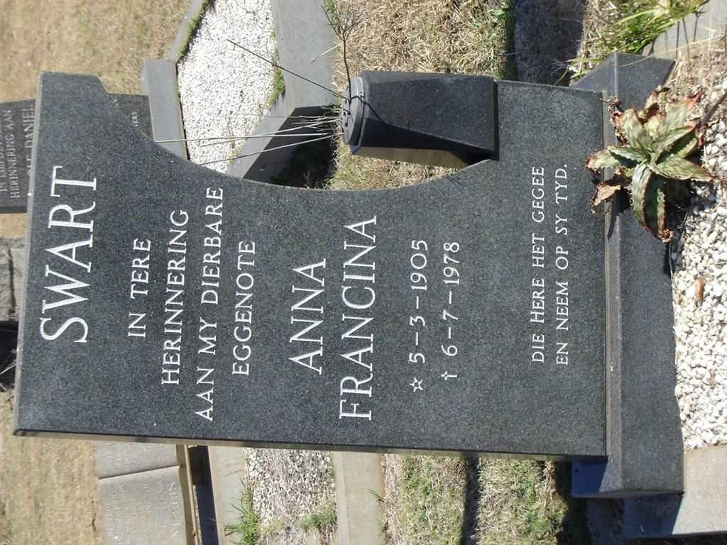 SWART Anna Francina 1905-1978