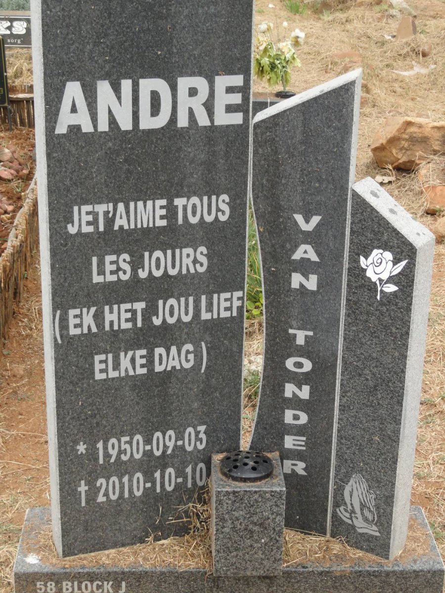 TONDER Andre, van 1950-2010