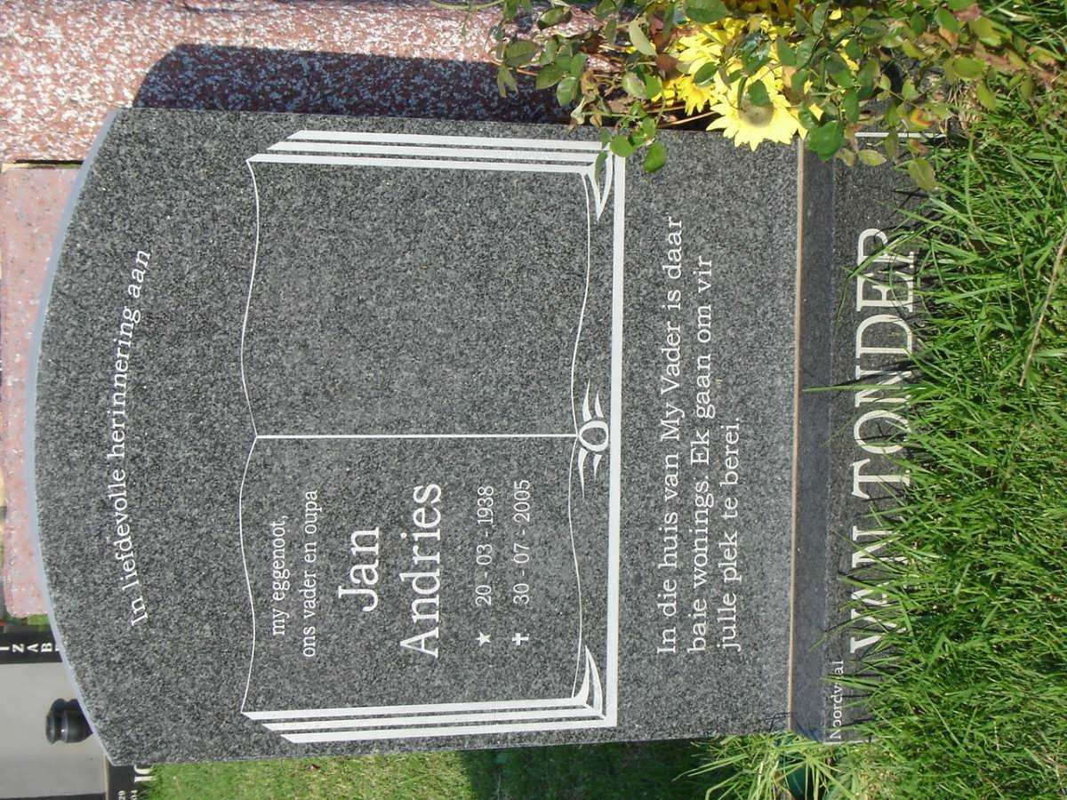 TONDER Jan Andries, van 1938-2005