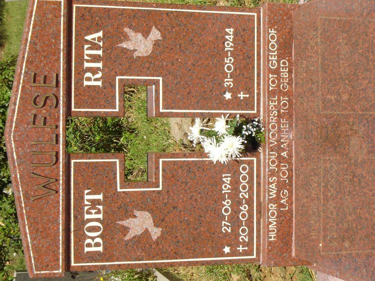 WULFSE Boet 1941-2000 &amp; Rita 1944-