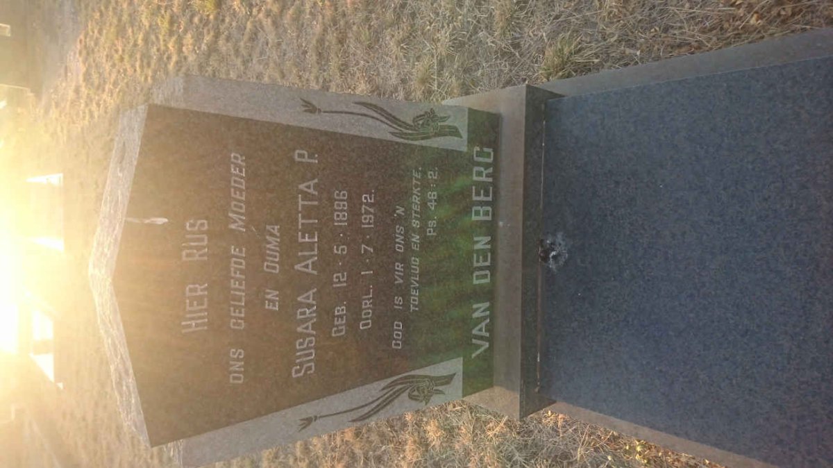 BERG Susara Aletta P., van den 1896-1972
